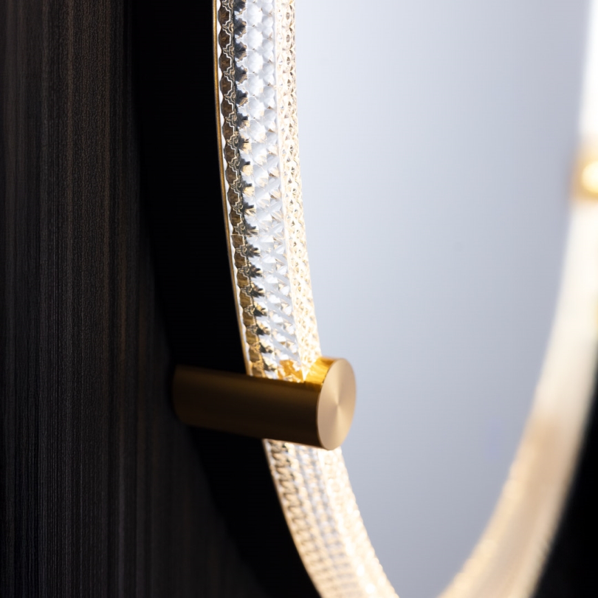 Zuma Line - LED Badrum vägg spegel med bakbelysning LED/24W/230V 3000/4000/6000K diameter 60 cm IP44 genomskinlig/guld