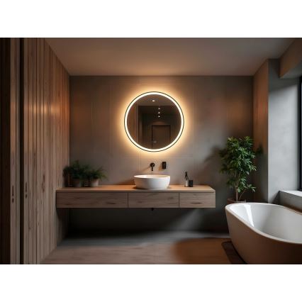 Zuma Line - LED Badrum uppvärmd vägg spegel med bakbelysning LED/24W/230V 3000/4000/6000K diameter 80 cm IP44