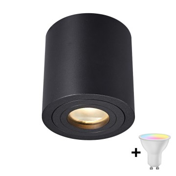 Zuma Line - dimbar LED RGBW badrumsspotlight 1xGU10/4,8W/230V IP44 svart + fjärrkontroll