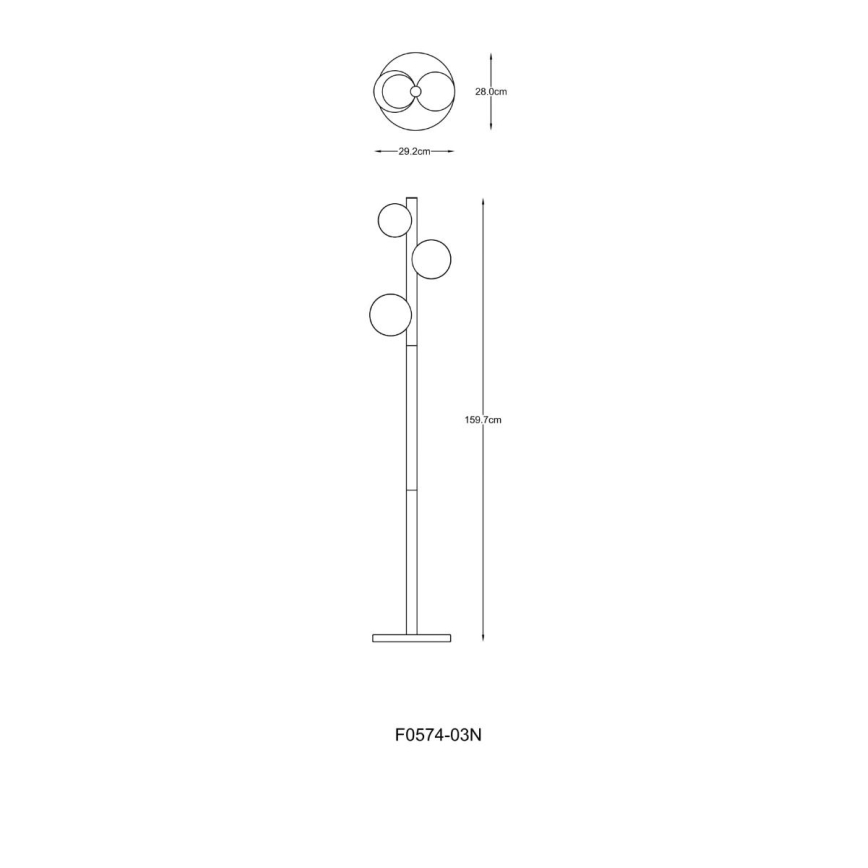 Zuma Line - Golvlampa 3xG9/33W/230V, guldfärgad