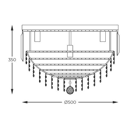 Zuma Line - Taklampa 7xE14/40W/230V diameter 50 guld