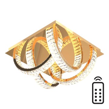 Zuma Line - LED dimbar kristalltaklampa LED/23,5W/230V 2700-6000K guld + fjärrkontroll