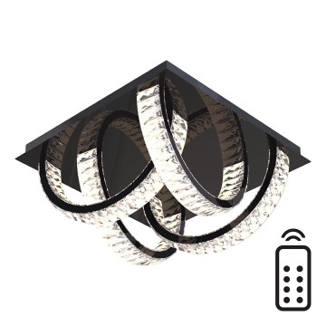 Zuma Line - LED dimbar kristalltaklampa LED/23,5W/230V 2700-6000K svart + fjärrkontroll