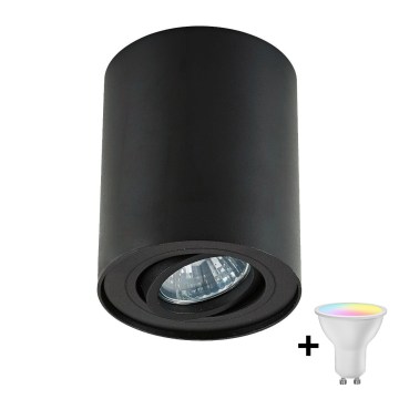 Zuma Line - LED RGBW dimbar spotlampa 1xGU10/4,8W/230V svart + fjärrkontroll