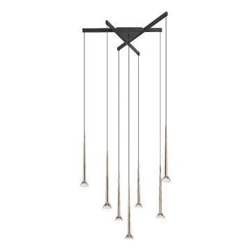 Zuma Line - LED-taklampa på vajer 7xLED/6W/230V svart/guld