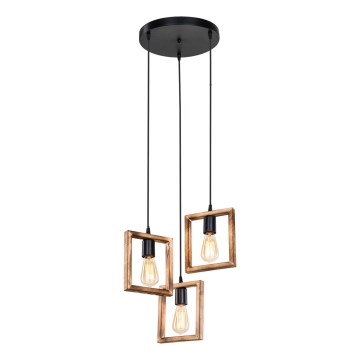 Zuma Line - Ljuskrona med textilsladd 3xE27/20W/230V tall/svart