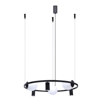 Zuma Line - Ljuskrona med textilsladd 3xE27/40W/230V + 3xGU10/40W svart