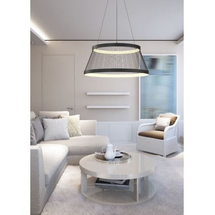 Zuma Line - LED ljusreglerad ljuskrona på textilsladd LED/53W/230V 2700-6000K svart + fjärrkontroll