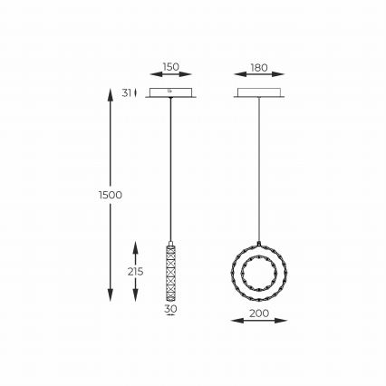 Zuma Line - dimbar LED-pendel på kabel LED/10W/230V guld