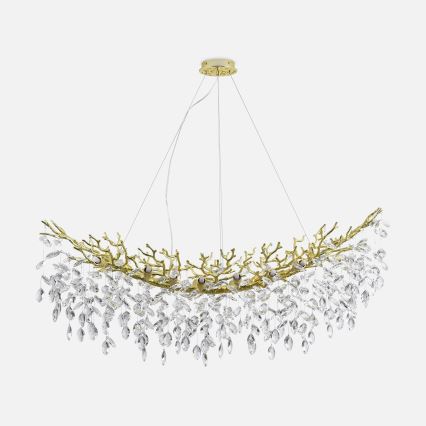 Zuma Line - Pendellampa på vajer 14xG9/3,5W/230V 115x40 cm guldfärgad