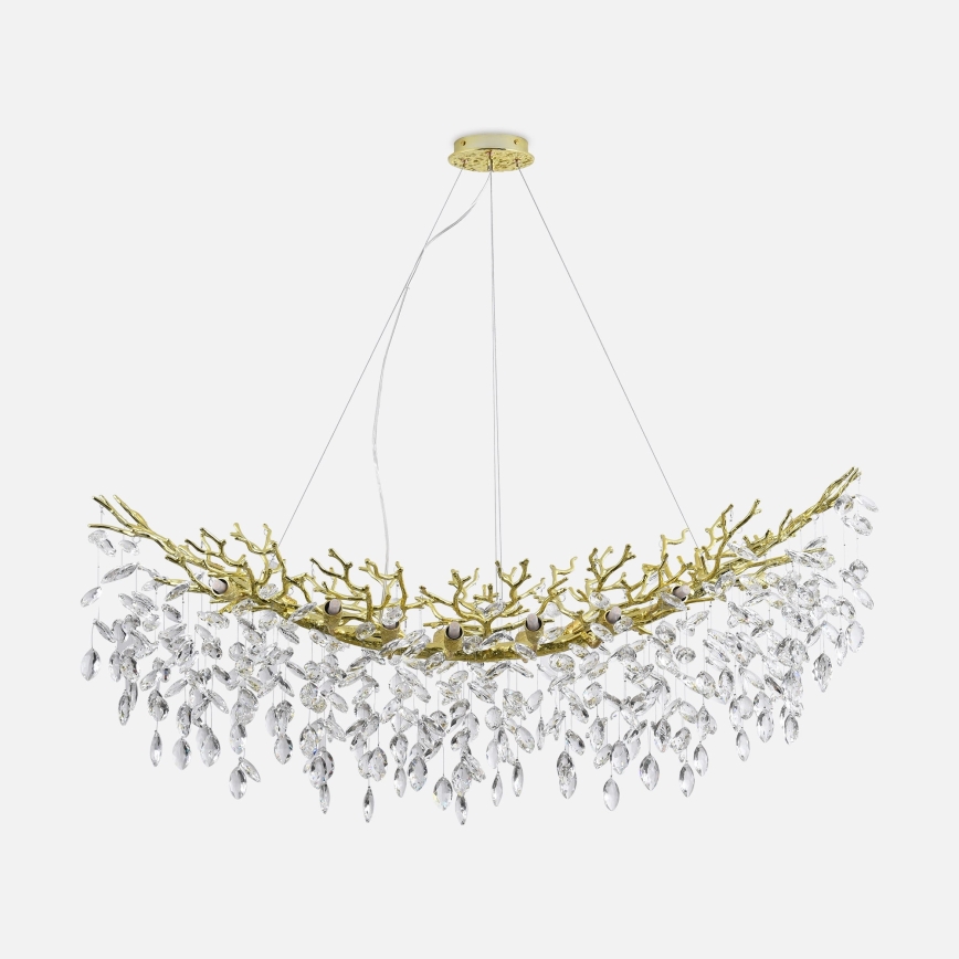 Zuma Line - Pendellampa på vajer 14xG9/3,5W/230V 115x40 cm guldfärgad