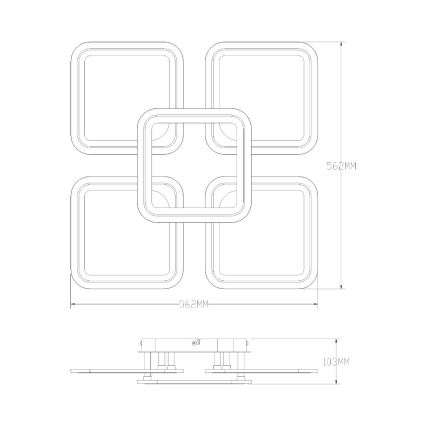 Zuma Line - LED Dimbar taklampa LED/55W/230V 3000-6000K vit + fjärrkontroll