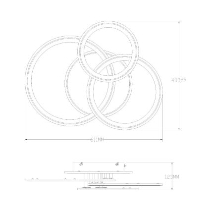 Zuma Line - LED Dimbar taklampa LED/55W/230V 3000-6000K svart + fjärrkontroll