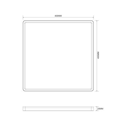 Zuma Line - LED Dimbar taklampa LED/38W/230V + LED/12W 3000/4000/5500K 40x40 cm svart