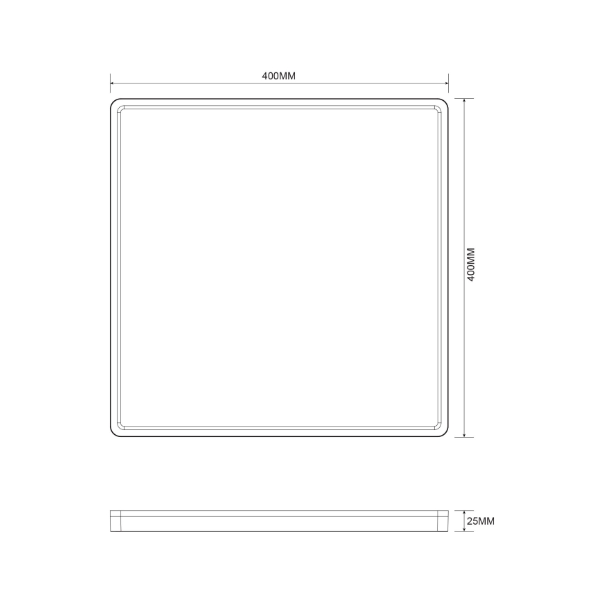 Zuma Line - LED Dimbar taklampa LED/38W/230V + LED/12W 3000/4000/5500K 40x40 cm svart