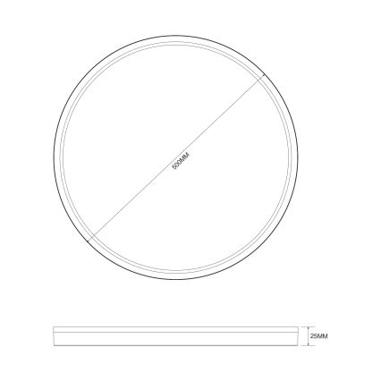 Zuma Line - LED Dimbar taklampa LED/38W/230V + LED/11W 3000/4000/5500K diameter 50 cm svart