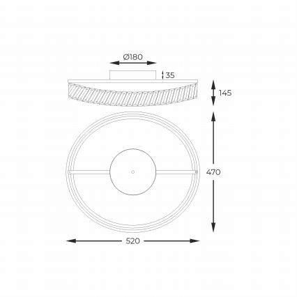 Zuma Line - LED dimbar taklampa LED/36W/230V Ø 52 cm roséguld