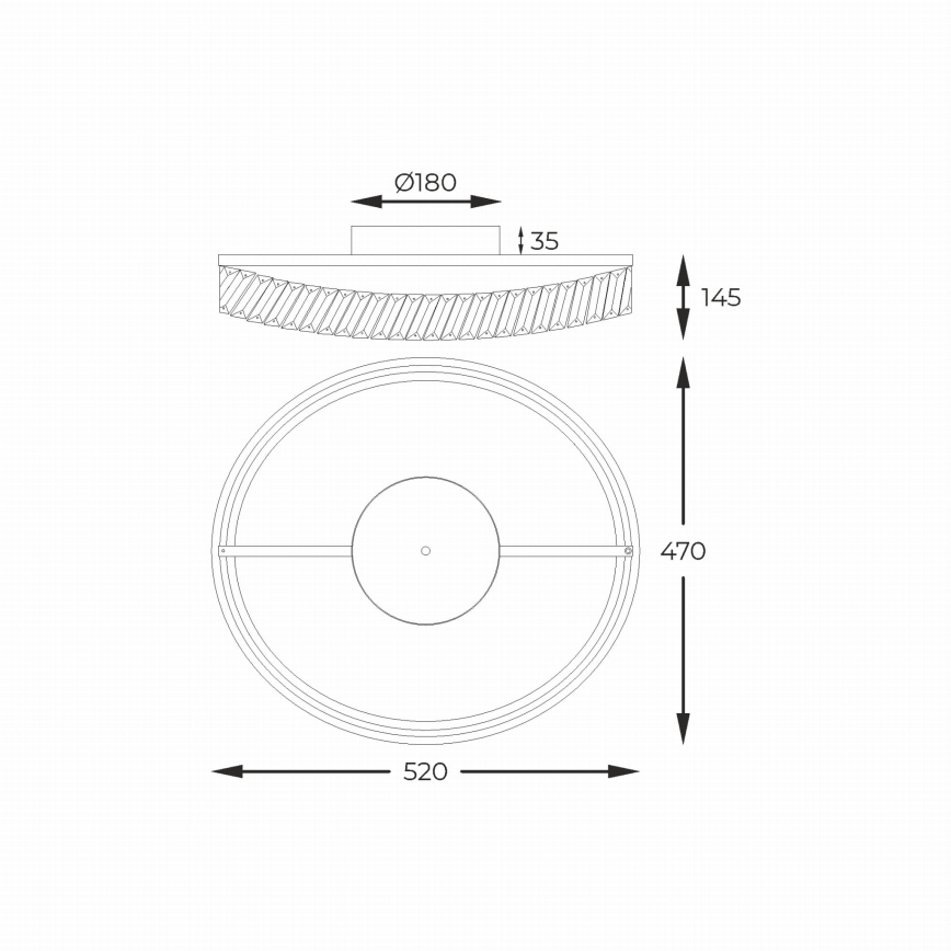 Zuma Line - LED dimbar taklampa LED/36W/230V Ø 52 cm roséguld