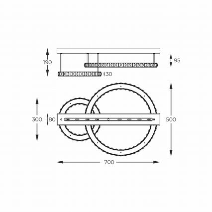 Zuma Line - LED dimbar takarmatur LED/36W/230V guld