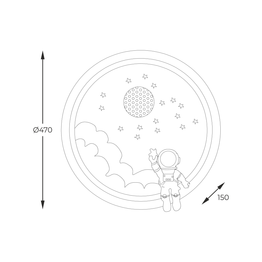 Zuma Line - LED Ljusreglerad dětské Taklampa LED/42W/230V 3000/5700K astronaut