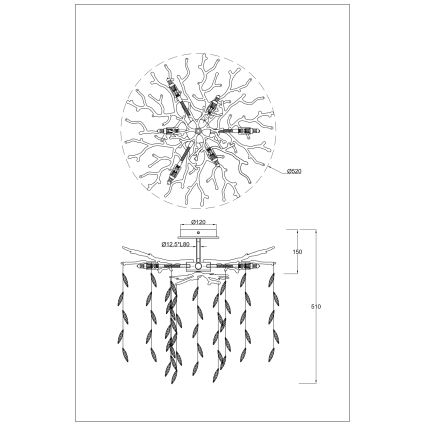 Zuma Line - Ytmonterad plafond 6xG9/3,5W/230V Ø 50 cm, guld