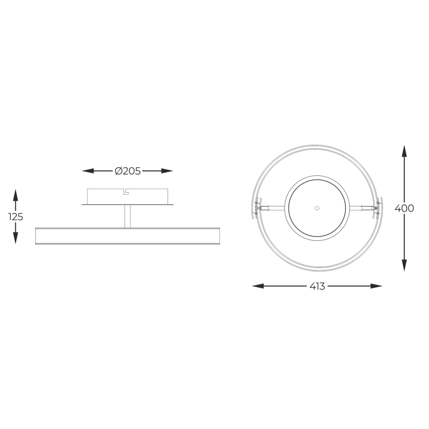 Zuma Line - LED dimbar taklampa LED/24W/230V svart/guld