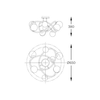 Zuma Line - Ytmonterad ljuskrona 8xG9/3,5W/230V svart