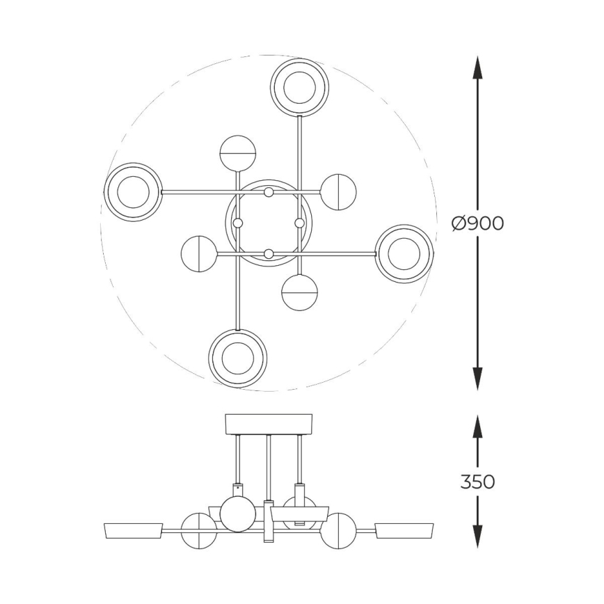 Zuma Line - LED-dimbar ytmonterad taklampa LED/60W/230V guld/svart