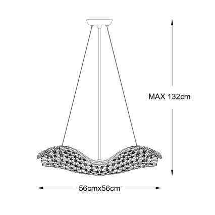 Zuma Line - Taklampa med kabel 8xG9/42W/230V, guldfärgad