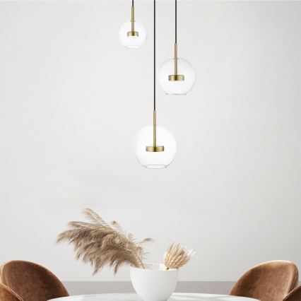 Zuma Line - LED ljuskrona med textilsladd 3xLED/5W/230V guld