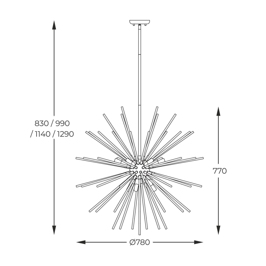 Zuma Line - Pendelkrona 9xG9/42W/230V guld/svart