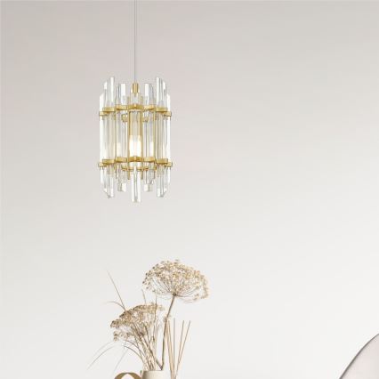 Zuma Line - Ljuskrona med textilsladd 1xE14/40W/230V guld