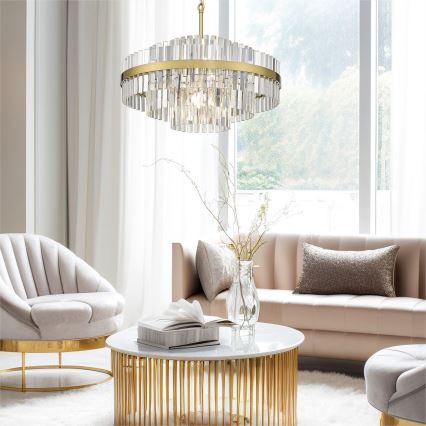 Zuma Line - Ljuskrona på kedja 12xG9/28W/230V diameter 60 cm guld