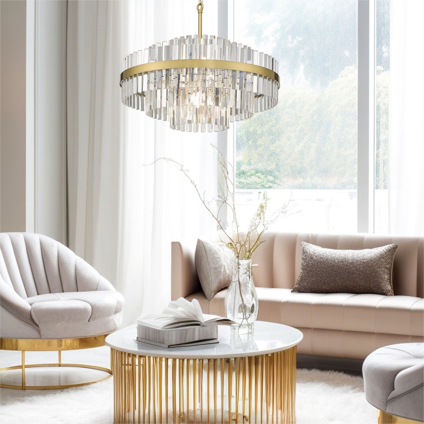 Zuma Line - Ljuskrona på kedja 12xG9/28W/230V diameter 60 cm guld