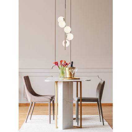 Zuma Line - Ljuskrona med textilsladd 5xG9/4W/230V guld