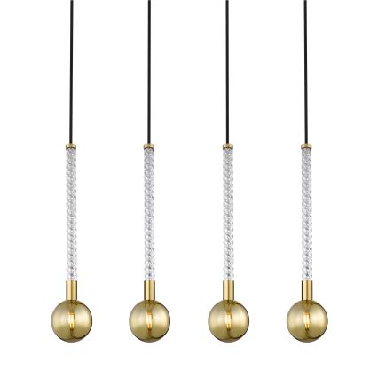 Zuma Line - Ljuskrona med textilsladd 4xG9/6W/230V mässing