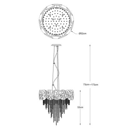 Zuma Line - Taklampa med kabel 7xG9/28W/230V, guld
