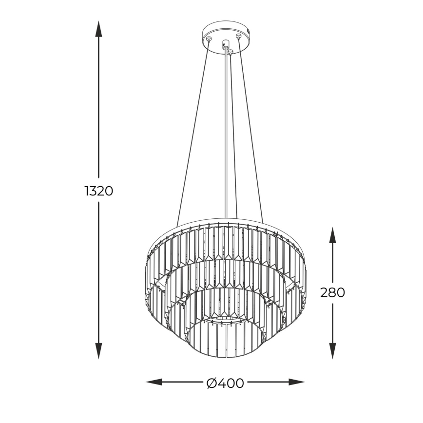 Zuma Line - Kristallkrona med textilsladd 4xE14/40W/230V guld