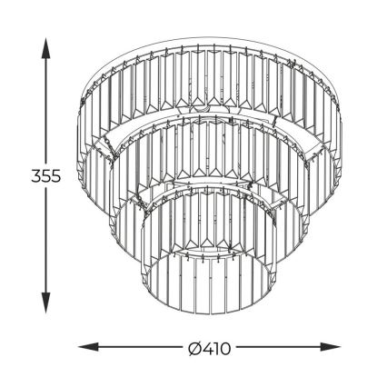 Zuma Line - Fäst kristallkrona 4xE14/40W/230V svart