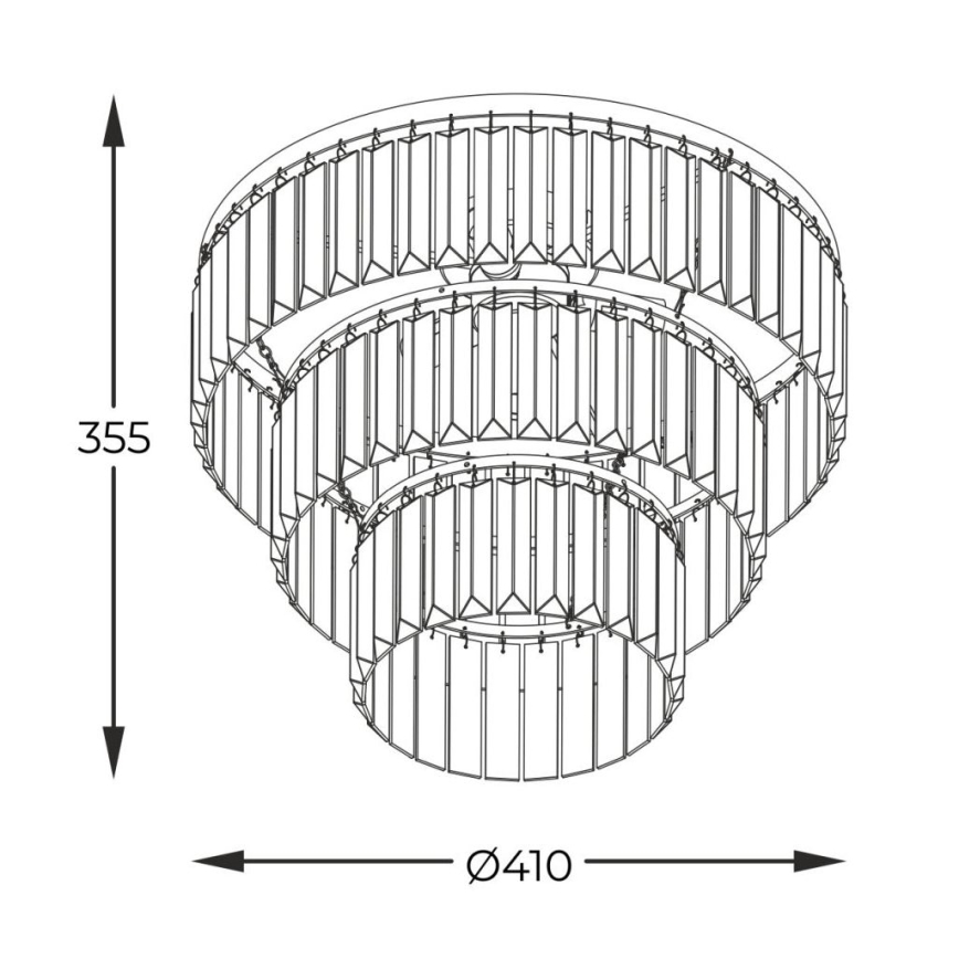 Zuma Line - Fäst kristallkrona 4xE14/40W/230V svart