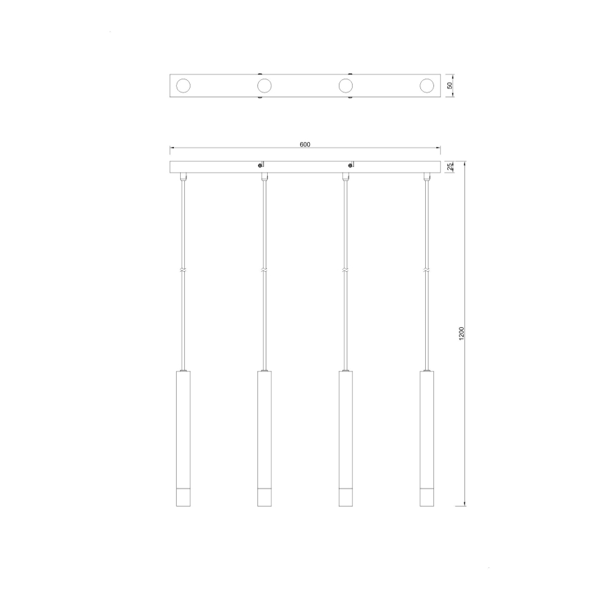 Zuma Line - Taklampa på kabel 4xG9/5W/230V guld