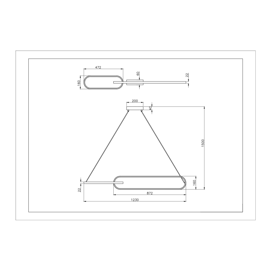 Zuma Line - LED-pendel på vajer 2xLED/40W/230V svart/guld