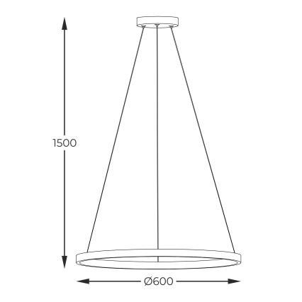 Zuma Line - LED ljuskrona med textilsladd LED/32W/230V 3000/4000/6000K diameter 60 cm svart