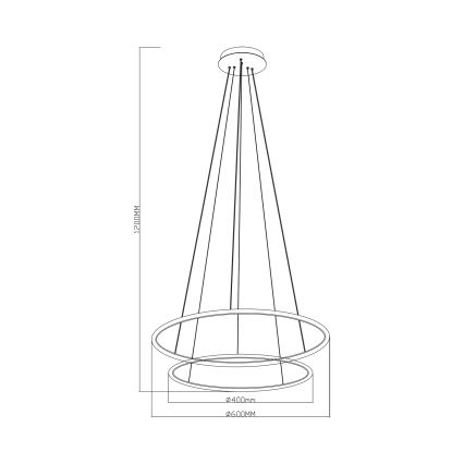 Zuma Line - LED ljuskrona med textilsladd LED/40W/230V guld