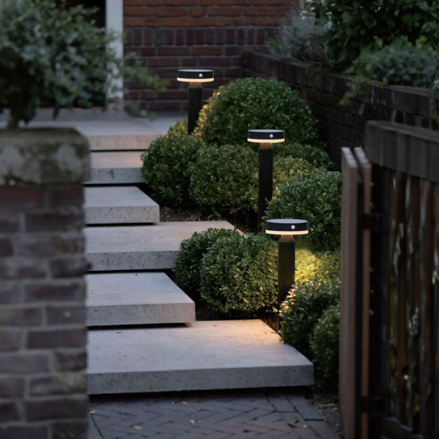 Zuma Line - LED solcellslampa med rörelse- och skymningssensor LED/4,5W/2000 mAh IP44 svart