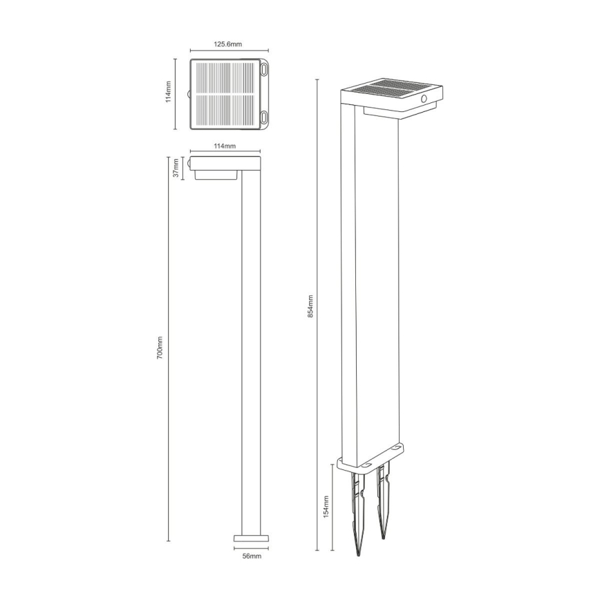 Zuma Line - LED solcellslampa med rörelse- och skymningssensor LED/4,5W/2000 mAh IP44 svart