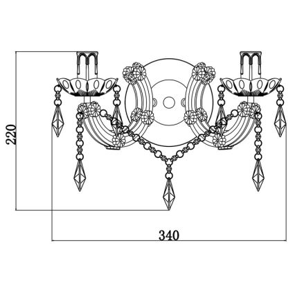 Zuma Line - Vägglampa  2xE14/40W/230V svart