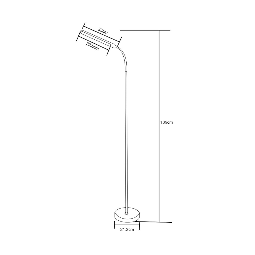 Zuma Line - LED Dimbar Golvlampa LED/10W/230V 3000/4500/6500K svart