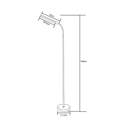 Zuma Line - LED dimbar golvlampa LED/10W/230V 3000/4500/6500K vit