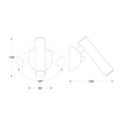 Zuma Line - LED väggspot LED/5W/230V guldfärgad